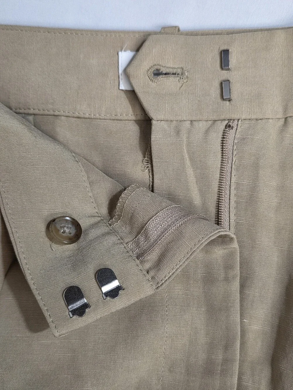 Women's High-Rise Wide-Leg Linen Blend Pants in Beige Womens Size 20